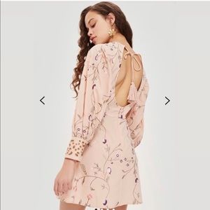 NWT Topshop Pink Floral Long Sleeve Dress